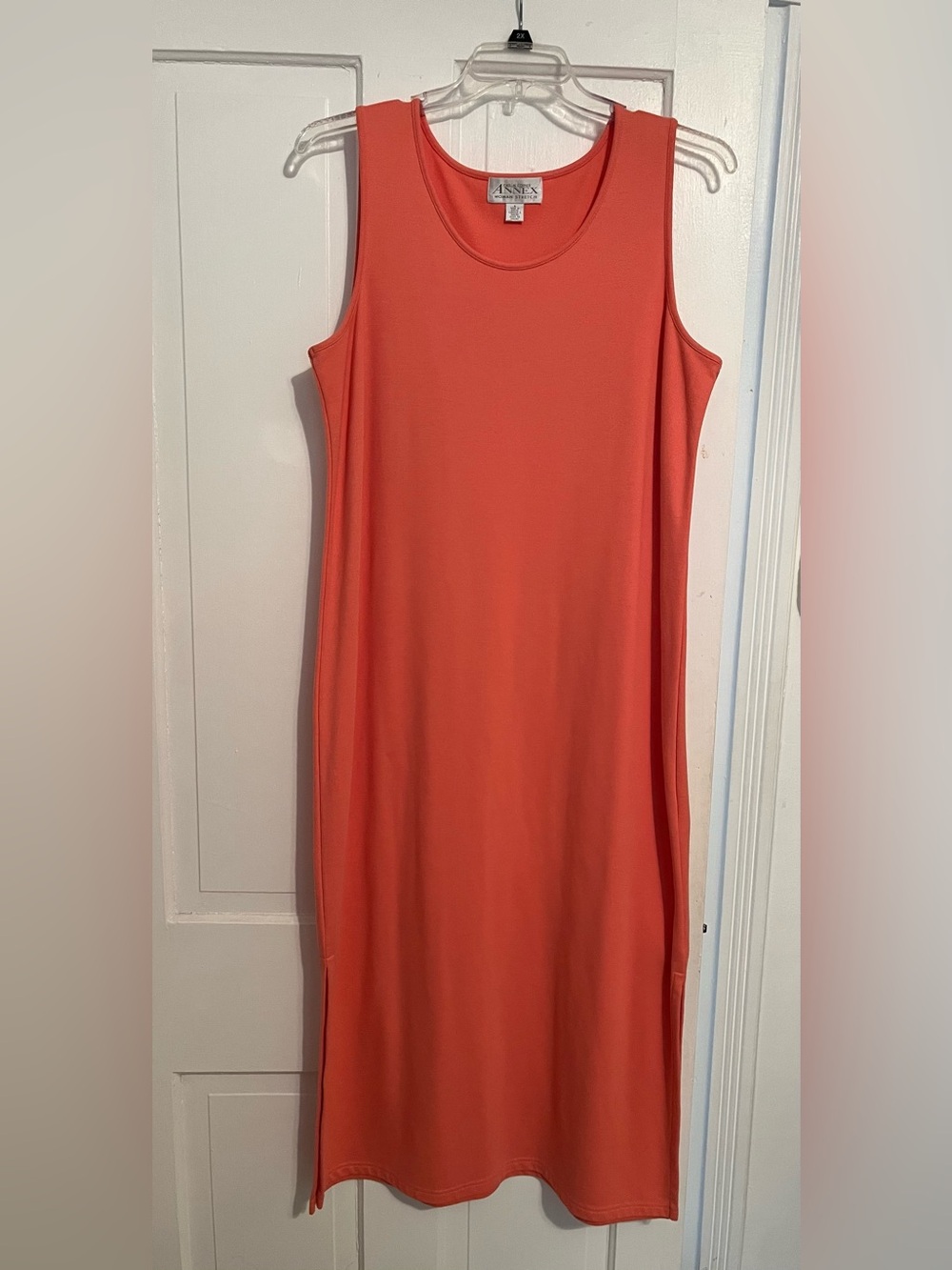 Casual Corner Coral Sleeveless Maxi Dress